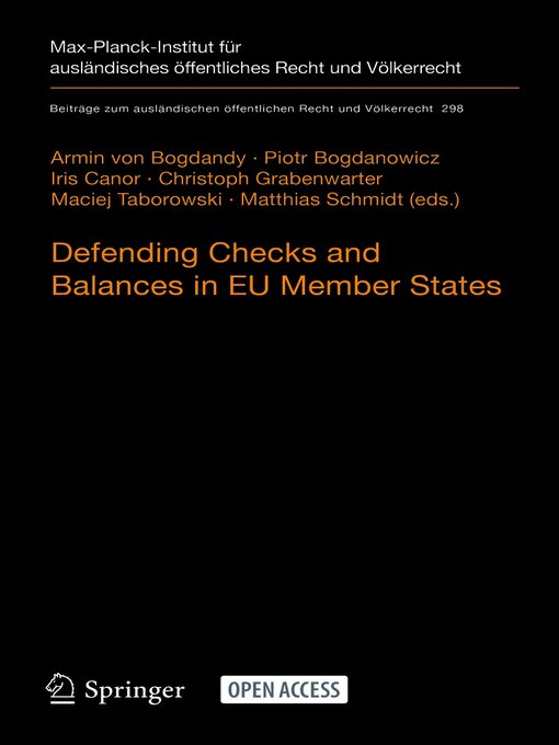 Title details for Defending Checks and Balances in EU Member States by Armin von Bogdandy - Available